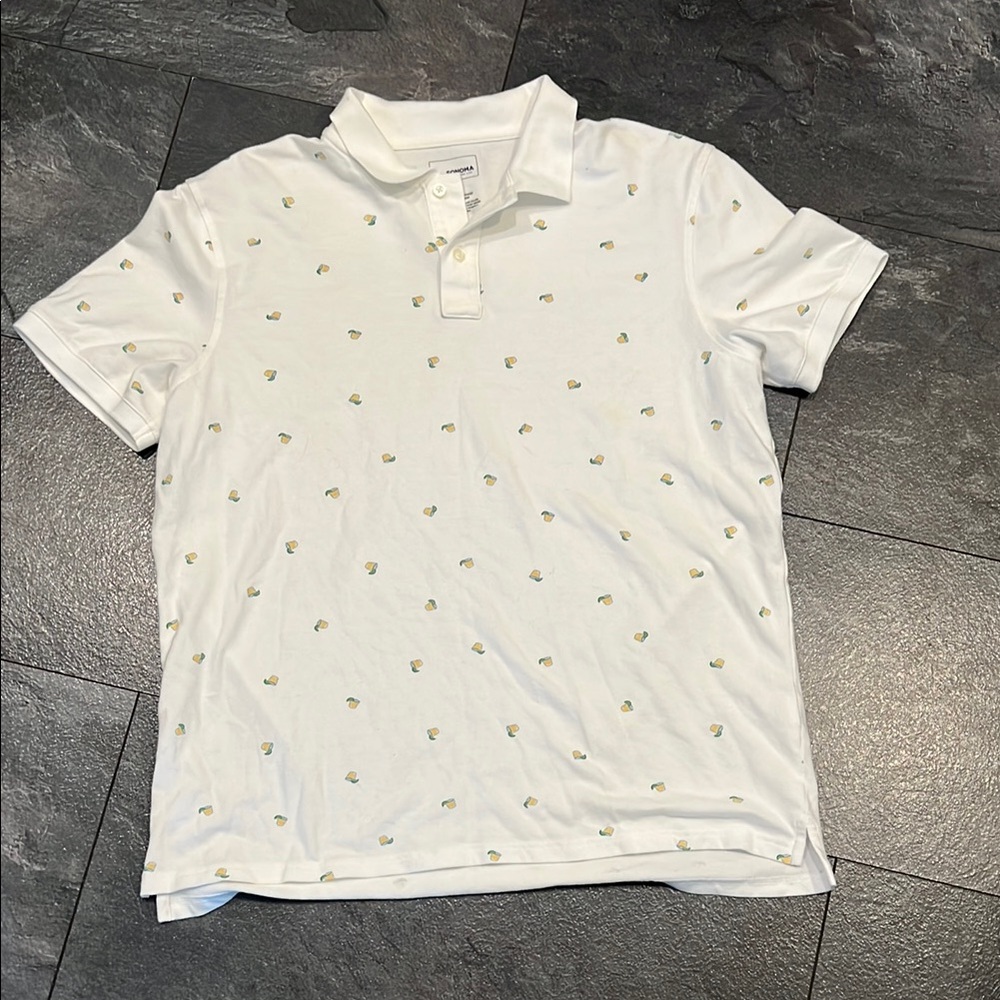 White Polo Shirt with shot glasses